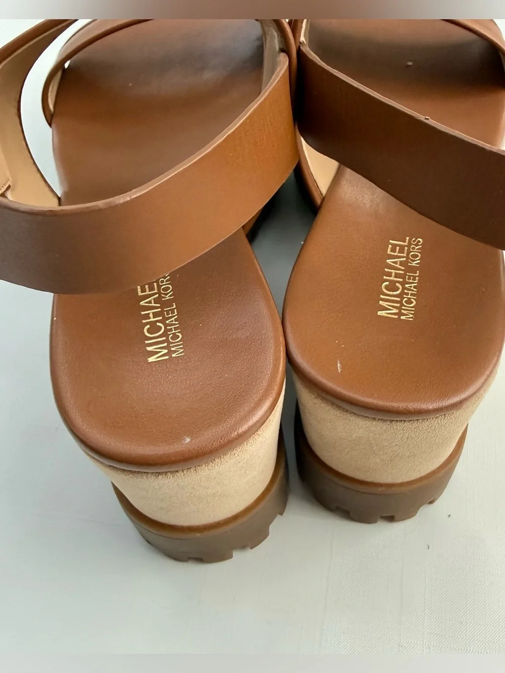 MICHAEL Michael Kors Cognac Double-Strap Platform Sandal